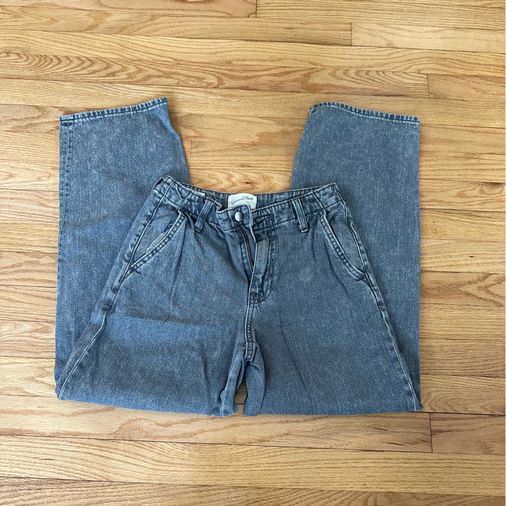relaxed straight grey jeans
